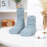 LAWKUL Baby Booties Newborn Babe First Walkers Non-Slip Stay On Boots Crib Shoes Sock Warm Knit Booties for Infant - Image 3