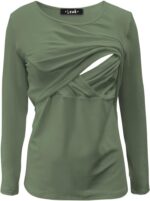 Lewk Clothing Long Sleeve Maternity Nursing Breastfeeding Top - Image 4