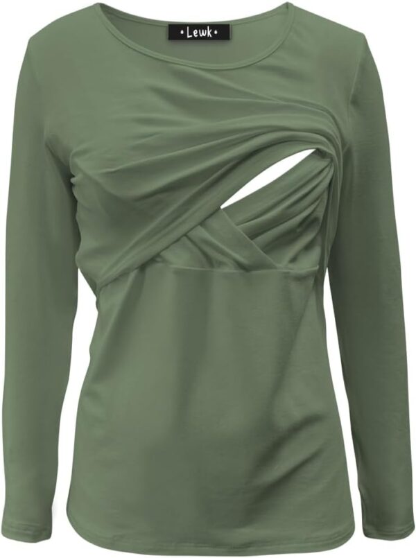 Lewk Clothing Long Sleeve Maternity Nursing Breastfeeding Top - Image 4