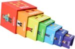 Perfeclan Nesting Cubes Building Set, Color Cognition Nesting and Stacking Blocks, Sorting Stacking Toys for Boys Girls