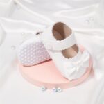 Sonsage Infant Baby Girls Bowknot Mary Jane Toddler PU Leather Soft Sole Princess Wedding Dress First Walking Flats Prewalker Newborn Ballet Shoes - Image 3