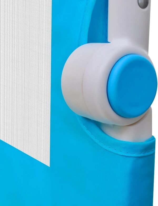 vidaXL Toddler Safety Bed Rail - Child Bed Guard 102 x 42 cm - Blue - Polyester Fabric and Metal Tubing - Easy Installation - Suitable for Kids Aged 18 Months to 5 Years - Image 5
