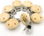 Kiwochy 16 PCS Natural Wooden pacifier Clip Pacifier Clip for Wooden Tooth gel DIY Soother Accessories Teething Grasping Toy for Making Pacifier Attachments Toy Holder Clip 1.77" x 1.18" Multicolor - Image 5