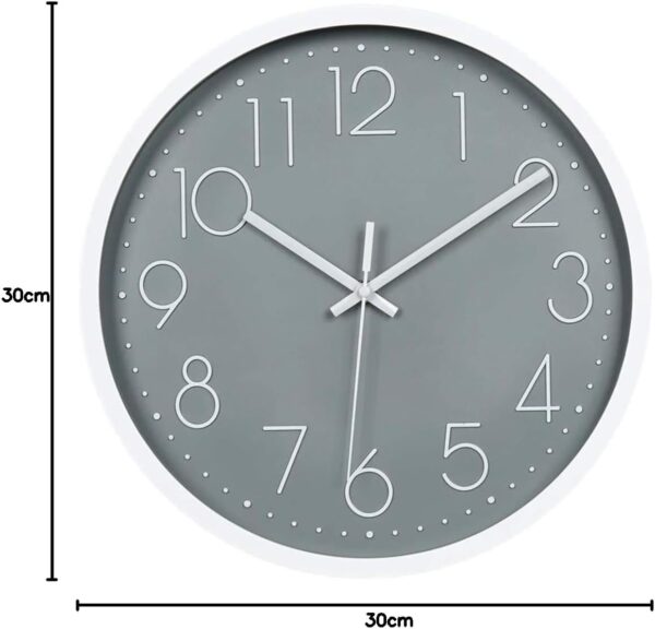 Modern Wall Clock, 12 Inch Silent Non-Ticking Nordic Style Wall Clocks for Living Room, Office, Bathroom, Kitchen - Image 5