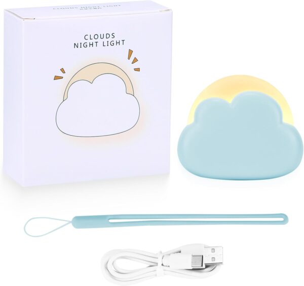 YUNYODA Cute Cloud Night Light for Kids, Dimmable Kids Night Light with 4 Brightness, Rechargeable Baby Newborn Bedside Lamp for Breastfeeding, Portable Kids Lamp for Girls Boys Mum Gifts - Image 9