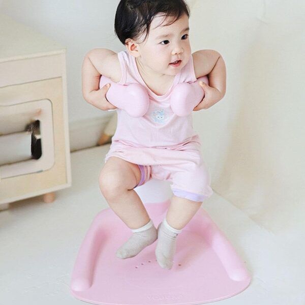 Adjustable Baby Shower Stand with Anti-Slip Base, Hug Bath Tower for Standing Up Themselves, 6-18 Months Toddler Shower Stand Support, Bathing Seat Chair Handle, Free Mother Hands - Image 2