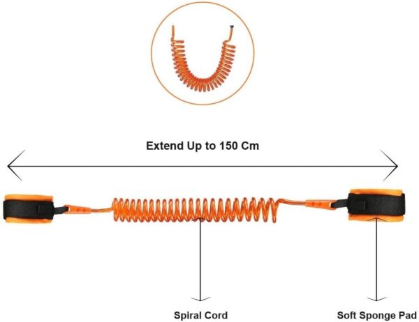 OrionMart Anti Lost Wrist Link Belt for Toddlers Safety Leash Boys & Girls – Soft Comfortable Breathable Wrist Reins 1.5/2.5m for Travel & Walk –Wrist Reins for Toddlers - Image 2