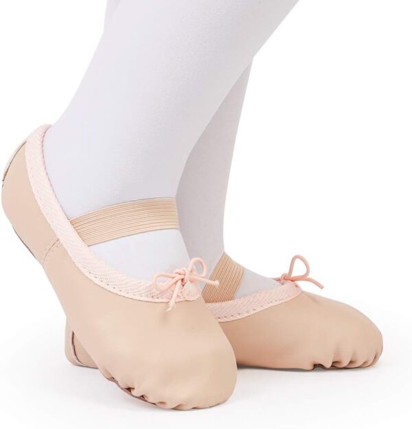 Bezioner Ballet Shoes Leather Ballet Flats Full Sole Dance Slippers for Girls Toddlers Women - Image 2