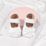 Sonsage Infant Baby Girls Bowknot Mary Jane Toddler PU Leather Soft Sole Princess Wedding Dress First Walking Flats Prewalker Newborn Ballet Shoes - Image 2