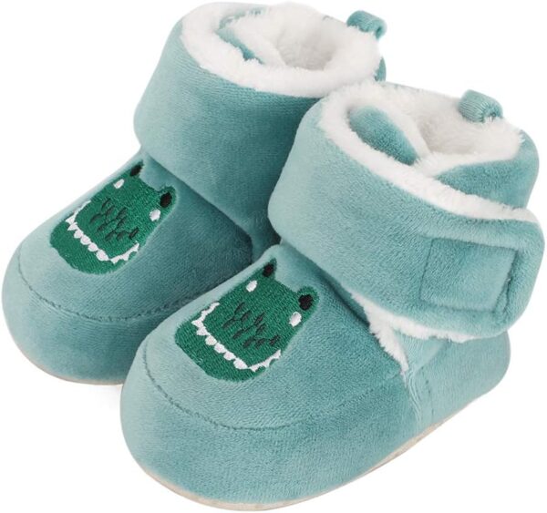 Matt Keely Baby Boys Girls Cartoon Anti Slip Soft Sole Thick Slipper Booties Infant Crib Shoes for Toddler Crawler Winter Boots with Plush Lining - Image 2