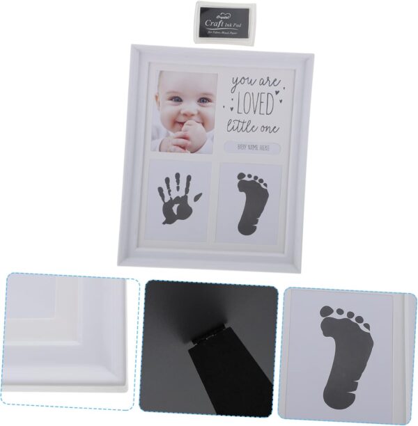 Toyvian Infant Handprint Keepsake Baby Set Hand and Foot Inkpad Photo Frame Baby Hand and Footprint Kit Baby Footprint Keepsake Infant Footprint Picture Frame baby boy ink pad Boy - Image 9
