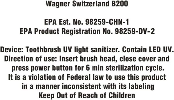 Wagner & Stern. Deep Toothbrush Sanitizer/UV-C Sterilizer. for Home and Travel, USB Li-Ion Rechargeable Battery. 3D Design. Compatible with All Brush Heads. Automatic (Travel) - Image 8