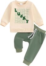 M9ppzzur7 Toddler Baby Pants Sets Pullover Sweatshirt +Pants Shamrocks Green Tracksuit Outfit Clothes
