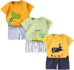 XM-Amigo Baby Boys Boy's 3-Set Short Sleeve Shorts T-Shirts Half Sleeve, Pack of 6