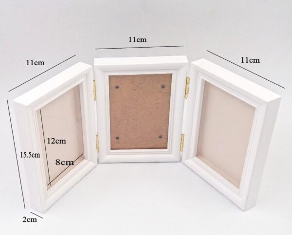 JZK White Baby Handprint Footprint Picture Frame kit for Boys Girls new born baby Gift EN71 Toy Test Passed NonToxic Child Safe Premium Clay Wood Frames - Image 3
