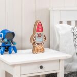 Kids Wooden Rocket Table Lamp Battery Powered, Wall/Table Nursery Bedroom Night Light - Image 4