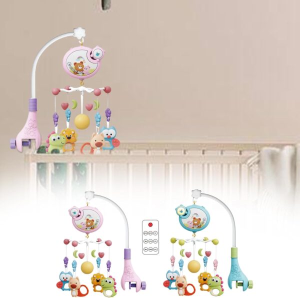 Baby Crib Mobile with Music, Lights & Remote Control | Automatic Rotating Musical Toy for Boys & Girls, Perfect Christmas & Birthday Gift - Image 2