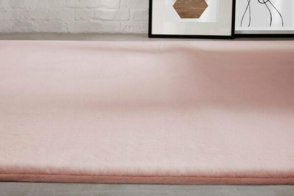 viceroy bedding NATURAL FAUX RABBIT FUR Rug Ultra Soft Plush Extra Large Animal Rugs Living Room Wool Shaggy Fluffy 26mm Thick Pile Height Modern Area Rugs - (Blush Pink, 80cm x 150cm (3ft x 5ft)) - Image 2