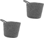 Lurrose 2 Pcs Woven Storage Basket Baby Laundry Basket Laundry Baskets Desk for Kids Nursery Baskets Liners Shelf Baskets Nursery Bins Boxes Decorative Basket Cotton Rope Child Small