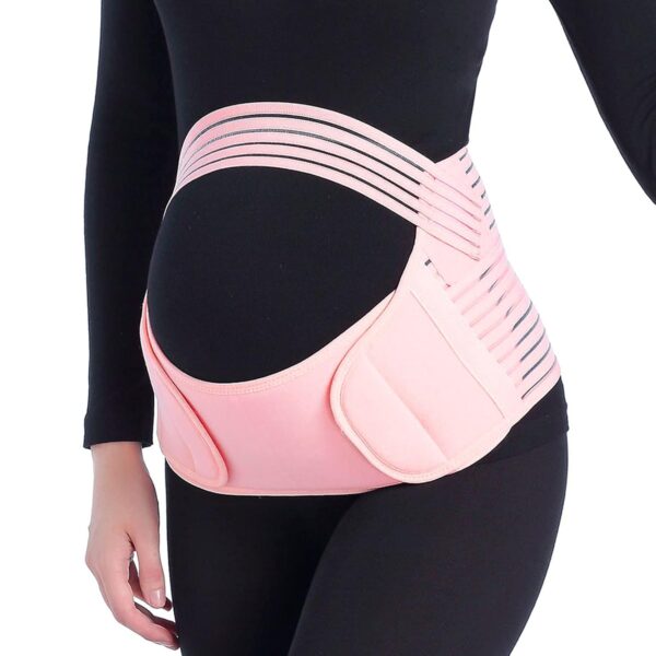 Brace Pregnancy Maternity Belly Waist Support Belly Band Protector Adjustable Maternity Care Recipes for Pregnancy, pink, L - Image 3