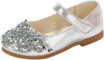 wuayi Kids Toddler Infant Baby Girls Crystal Sequin Leather Single Shoes Party Princess Shoes
