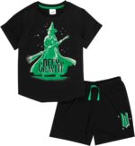 WICKED Girls Pyjamas | Girls Short Elphaba Pyjamas PJ Set The Musical Merchandise | Ages 8 to 16 Years Old