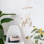 Wooden Cot Mobile Baby Cot Crib Mobile Boho Rainbow Crib Mobile with Wool Balls Baby Bed Mobile Wind Chime Rattle Toy Newborn Nursery Hanging Bed Bell for Boys and Girls - Image 5