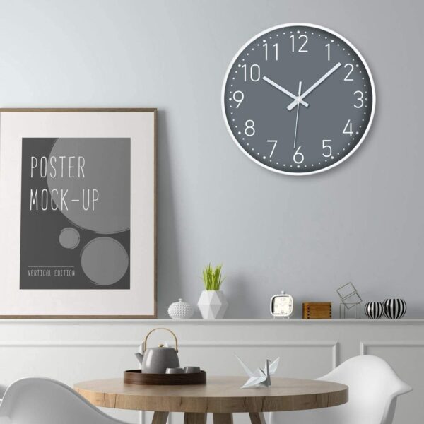 Modern Wall Clock, 12 Inch Silent Non-Ticking Nordic Style Wall Clocks for Living Room, Office, Bathroom, Kitchen - Image 3
