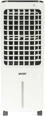 MYLEK Evaporative Air Cooler Portable Fan, 8ltr Electric Humidifier Mobile Air Purifier, Remote Control, Oscillating Louvres, Lightweight, 75W, 3 Speed Settings, Timer 8 Hour, White - Image 4