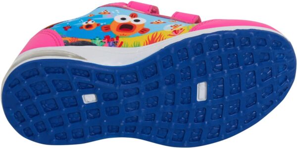 Girls Baby Shark Light Up Trainers Kids Easy Fasten Flashing Lights Sports Shoes - Image 7