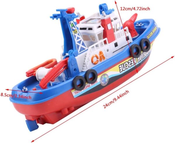 City Fire Boat, Baby Bath Toy, Light Up and Sound Pool Bathtub Toy Boat, Battery Operated Swimming Ship for Boys and Girls - Image 6