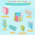 COSTWAY 6 Pieces Kids Climb and Crawl Foam Play Set, Colorful Children's Educational Software Activity Toys, Baby’s Soft Climbing Blocks for Toddlers, Preschoolers (Oasis) - Image 2