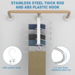 Trouser Hangers, 6 Tier Multi-Functional Rack Space Saving for Hanging Pants, Jeans, Scarf, Trouser, Clothes, No Slip Folding Hangers Closet Organizer for Men and Women, Silver, 2 Pack - Image 5