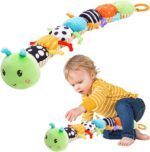 YANGUN Baby Toys 0-6 Months, Musical Caterpillar Sensory Toys with Crinkle Rattle, Baby Musical Caterpillar Toys for Babies 0-3-6-12 Months Newborn Boy Girl Children Kid X-mas Birthday Gift