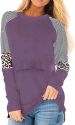 Smallshow Women's Maternity Nursing Top Long Sleeve Breastfeeding Shirt Clothes