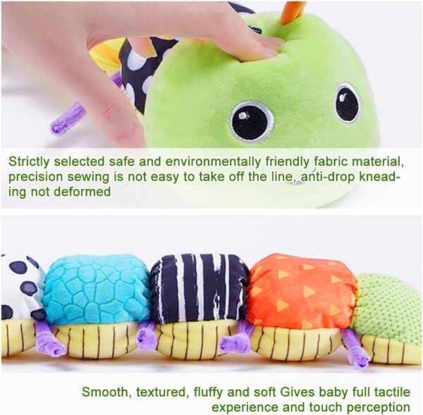 YANGUN Baby Toys 0-6 Months, Musical Caterpillar Sensory Toys with Crinkle Rattle, Baby Musical Caterpillar Toys for Babies 0-3-6-12 Months Newborn Boy Girl Children Kid X-mas Birthday Gift - Image 5
