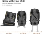 Jovikids ISOFIX Car Seat 360° for 40-150cm Baby Children, Rotating Car Seat for Newborn 0-12 Years, ECE R129/E4, Fixations ISOFIX, Top Tether - Black - Image 2