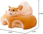 Animal Shaped Baby Sitting Chair Baby Support Sofa Chair Cover Cute Infant Toddler Floor Seat Loungers Sitting Chair for Learning to Sit (Brown Hamster, 40cm*55cm*55cm) - Image 3