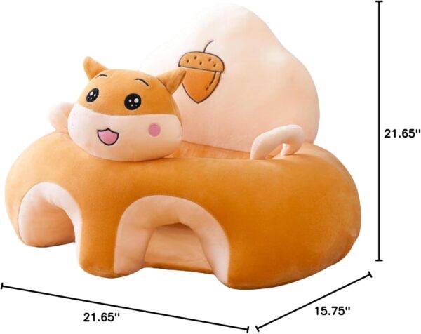 Animal Shaped Baby Sitting Chair Baby Support Sofa Chair Cover Cute Infant Toddler Floor Seat Loungers Sitting Chair for Learning to Sit (Brown Hamster, 40cm*55cm*55cm) - Image 3