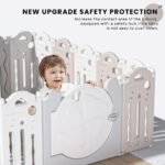 UBRAVOO Large Playpen for Baby and Toddlers, Foldable Baby Playpen Kids Activity Centre Safety Play Yard Home Indoor Outdoor (18-Panel, Grey - Image 3