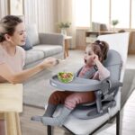 YOLEO High Chair for Toddlers Folding Compact Portable Booster Seat Babies/Kids Chair on Chair for Dining Table Camping (Grey) - Image 2
