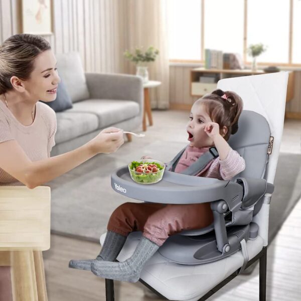 YOLEO High Chair for Toddlers Folding Compact Portable Booster Seat Babies/Kids Chair on Chair for Dining Table Camping (Grey) - Image 2