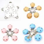 Kiwochy 16 PCS Natural Wooden pacifier Clip Pacifier Clip for Wooden Tooth gel DIY Soother Accessories Teething Grasping Toy for Making Pacifier Attachments Toy Holder Clip 1.77" x 1.18" Multicolor - Image 6