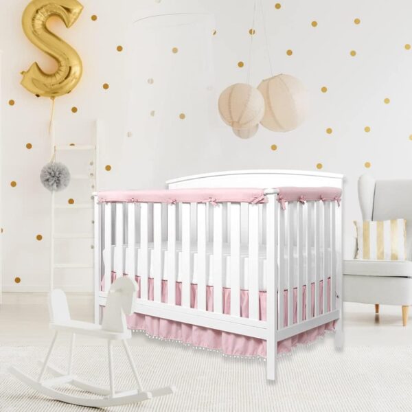 Crib Rail Cover Protector, Baby Crib Rail Cover Protector Set, Thicken Baby Crib Cot Wrap Padded Crib Rail Cover Teething Guard Boys Girls, Anti-Collision Strip Cushion Baby Cot Bed Fence Cover - Image 3