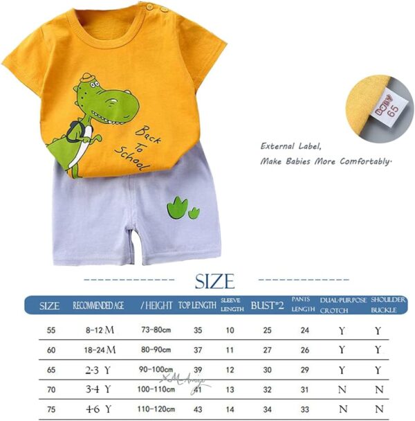 XM-Amigo Baby Boys Boy's 3-Set Short Sleeve Shorts T-Shirts Half Sleeve, Pack of 6 - Image 2