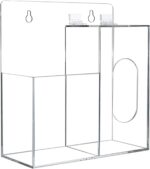 KOEMEHR Acrylic Mask Storage Box & Hand Sanitizer Gel Holder Stand Wall Mount or Countertop, Hygiene Station with 2 Compartment Transparent Box Dispenser for Masks, Gloves, Soap Dispenser - Image 5