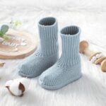 LAWKUL Baby Booties Newborn Babe First Walkers Non-Slip Stay On Boots Crib Shoes Sock Warm Knit Booties for Infant - Image 5