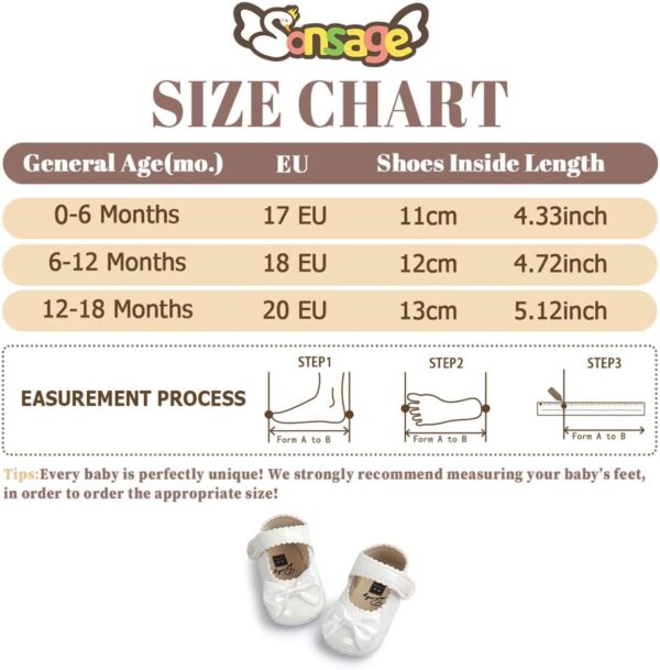 Sonsage Infant Baby Girls Bowknot Mary Jane Toddler PU Leather Soft Sole Princess Wedding Dress First Walking Flats Prewalker Newborn Ballet Shoes - Image 5