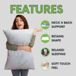 Bedding Home Super Soft Bounce Back Bamboo Pillow Neck & Shoulder support Hypoallergenic & Antibacterial Pillow - Hollow Fibre Filled (2) - Image 2