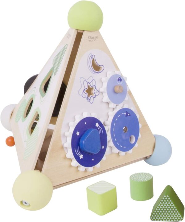 Classic World Wooden Pyramid Activity Box, Educational Activity Cube, Baby Multi-functional Activity Centre, 33 x 35 x 29 cm, 2 Years+ - Image 2